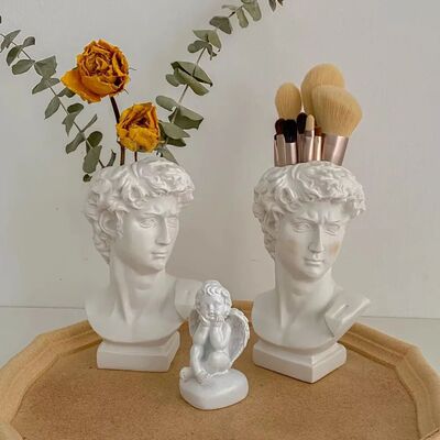 Resin David Vase Face Head Interior Decorative Flowerpot Mod