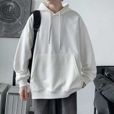 330g Heavyweight Hooded Sweatshirt Men's Loose Top Solid Col