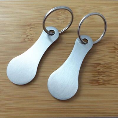 1/2pcs Metal Shopping Cart Tokens Trolley Token Key Ring Dec