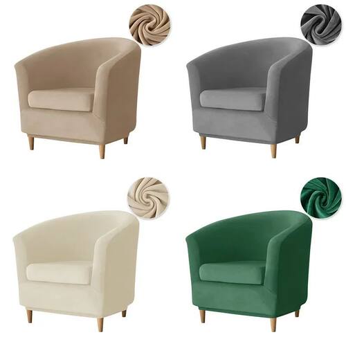 Sretch Velvet Club Sofa ver Single Relax Tub Chair vers with