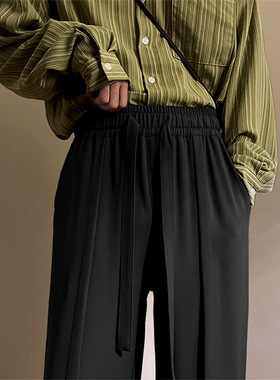 Naples Black Trousers For Men With Drapey Feel, High-end Ove