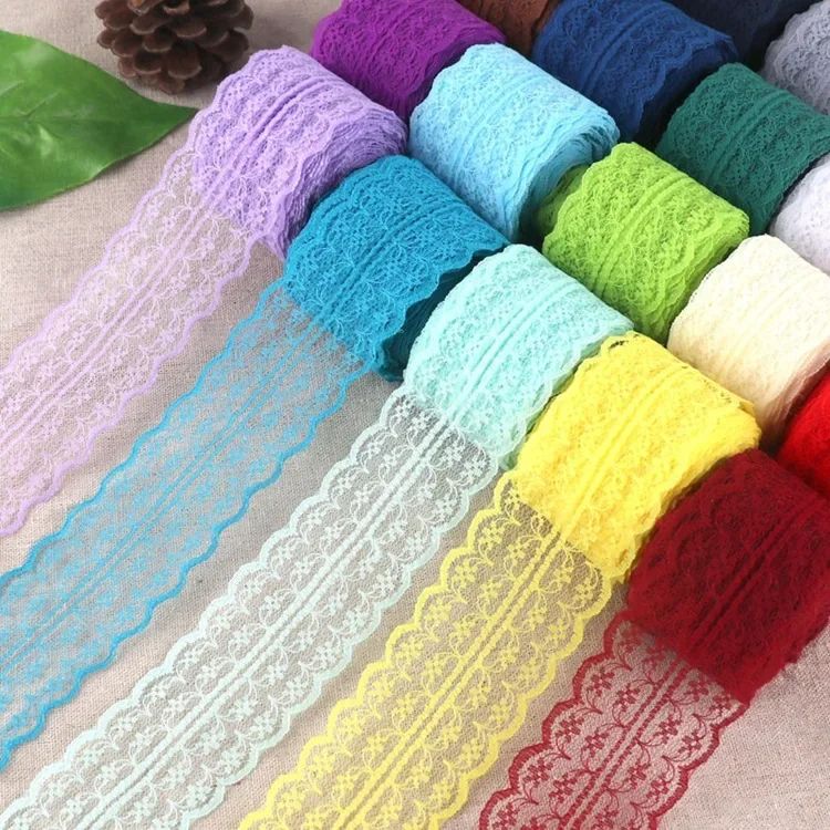 4.5cm Lace Ribbon 10Meters/Roll White Black Pink Red Blue Gr