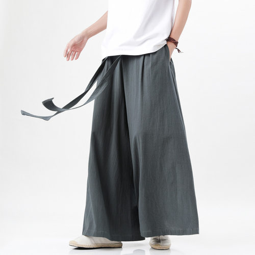 2024 Chinese Style Cotton And Linen Men's Casual Trousers, M