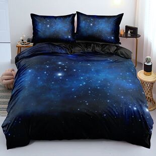 Luxury Galaxy Dark Blue Bedding Set Twin Full Queen King Siz