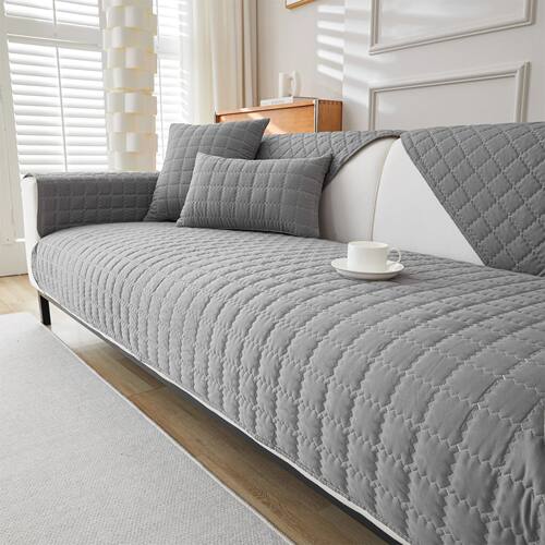 1pc Plain Simple Solid Quilted Anti-Slip Sofa ver, Sofa Slip