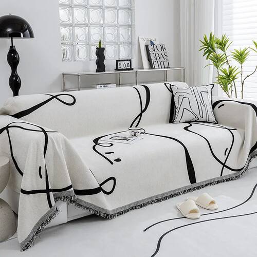 Black Line Chenille Sofa ver Cloth Sofa Blanket ver Full ver