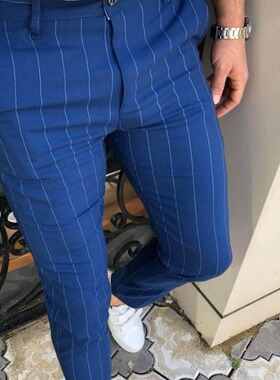 Men's Casual Pants Business Dotted Line Striped Casual Pints