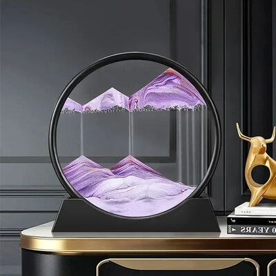 3D Moving Sand Art Picture Round Glass Deep Sea Sandscape Ho