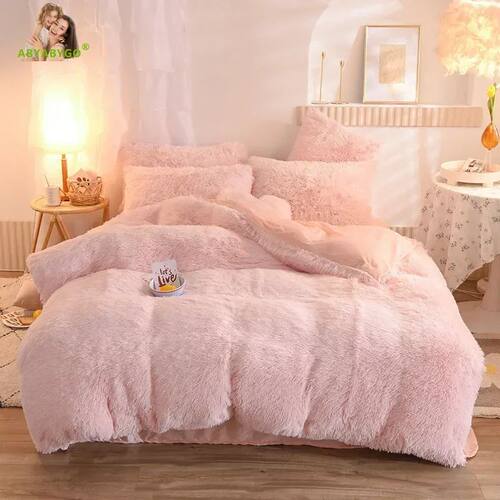 Super Shaggy Bedding Set Luxury Winter Warm Cozy Mink Velvet