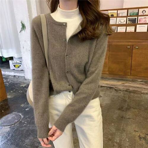 Cashmere Sweater Cardigan Women Single Breasted Long Sleeve