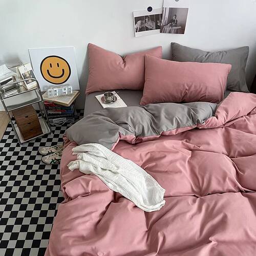 Ins Style Bedding Set Washed Cotton Duvet ver Pillowcase Sol