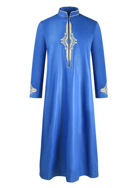 2024 Middle East  Long Sleeve Robe Printed Long Sleeve Stand