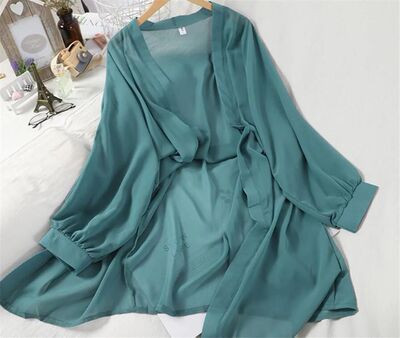 Spring Summer 2024 Korean Women Long Sleeve Chiffon Blouses
