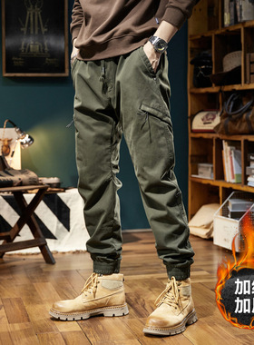 Wear-resistant Velvet And Thickened Overalls For Men, Americ