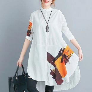 Blouses For Woman 2024 Korean Fashion Vintage Shirt Irregula