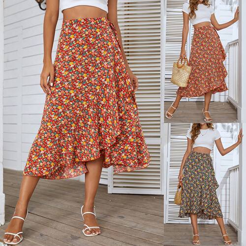 Spot 2024 Floral Beach Lace Wrap Skirt Bohemian Skirt