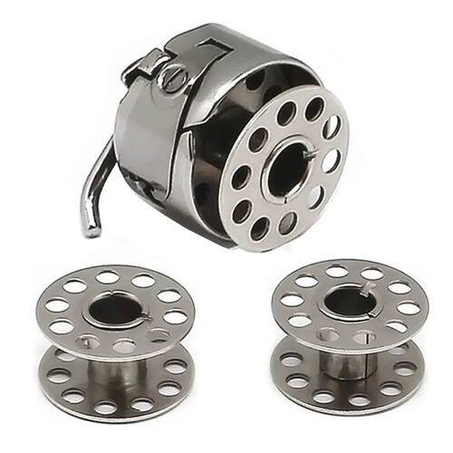 1 Pcs Bobbin Case + 2 Pcs Metal Bobbins for for Brother Jano