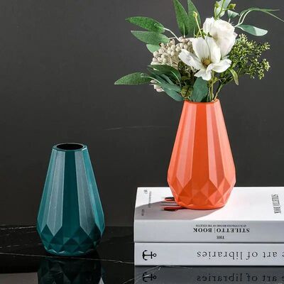 Plastic Vase Home for Decoration Imitation Ceramic Flower Po