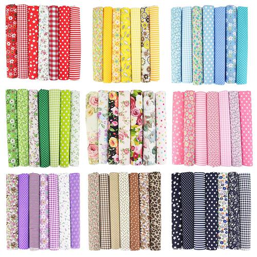 7PCS 50 x 50cm Squares Cotton Craft Fabric Cloths for DIY Bu