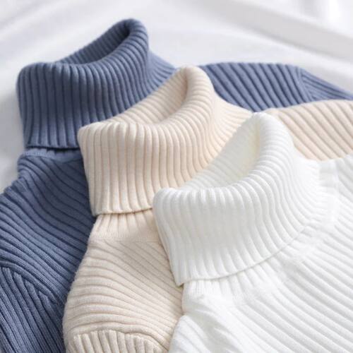 Heliar Women Fall Turtleneck Sweater Knitted Soft Pullovers