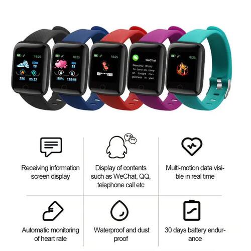 116 PLUS Smart Watch Color Screen Heart Rate Blood Pressure