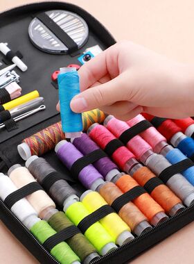 Sewing Kit Complete Set with Threads Needles Scissors Tape M