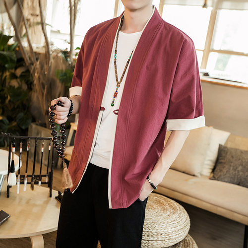 Retro Chinese Style Men's Linen Layman's Clothing, Tang Suit