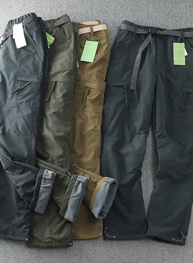 Men's Trousers Velvet Thickened Overalls Men's Loose Large S