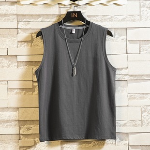 Multi Hea Men Brand Ins rendy Vest color Pure Loose Cotton