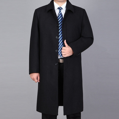 Men's Coat Lapel, Men's Woolen Coat, Factory-length Windbrea