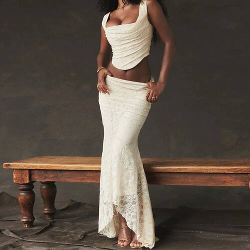 Suninheart Elegant Women 2 Piece Dress Set 2024 Maxi Wedding