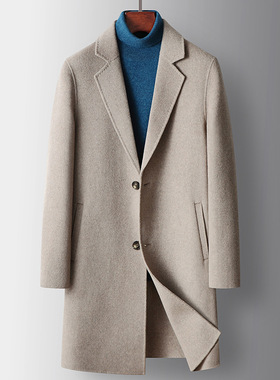 Men's Coat 2024 Pure Handmade Wool Windbreaker For Young And