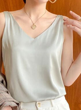 Strap Top Women Halter V Neck Basic White Cami Sleeveless Sa