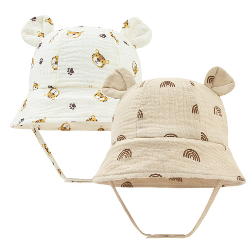 Spring Autumn Print Baby Bucket Hat Soft Cotton Girls Boys O