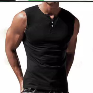 Men's Sleeveless T-shirt Casual Sports Basic Short-sleeved L