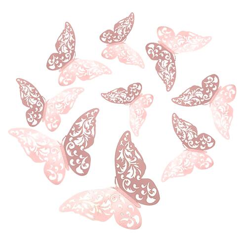 12 Pcs 3D Multicolor Butterflies Wall Sticker Decal Mural Ho