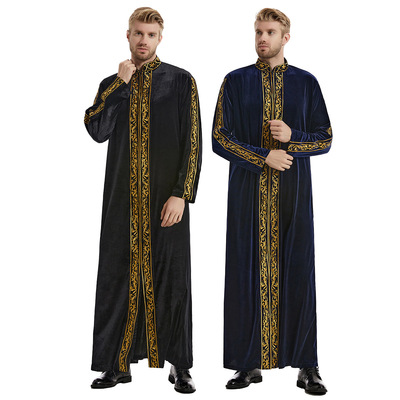 Factory Ready Stock Middle Eastern  Men's Gold Velvet Embroi