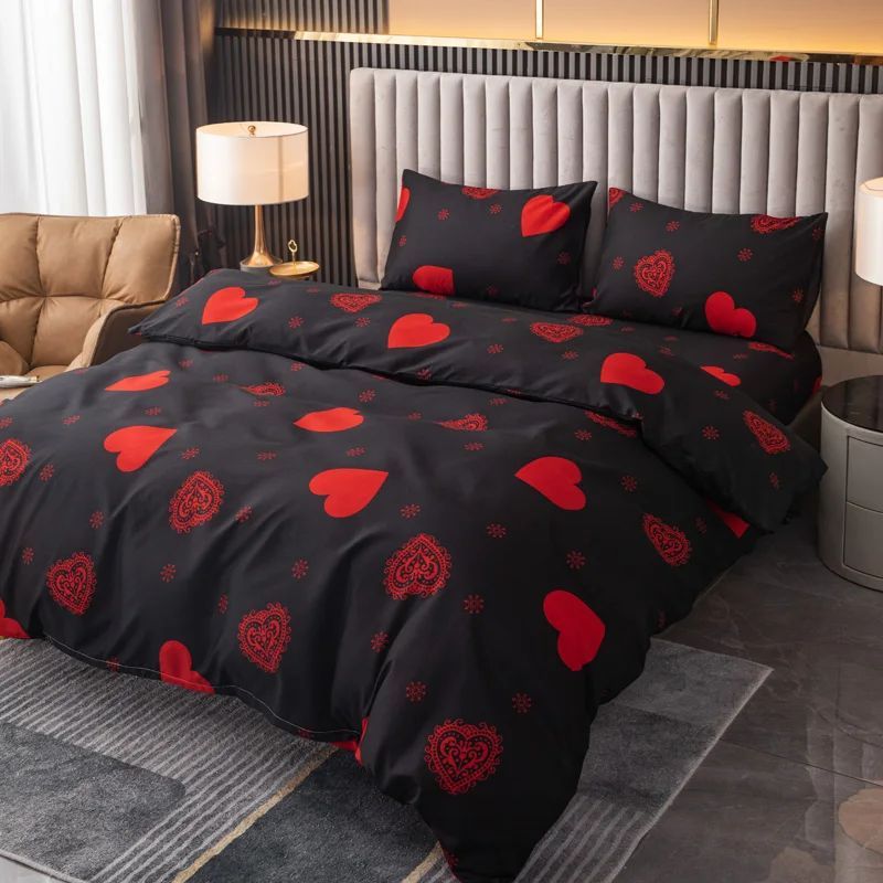 Kuup Love printed matte Duvet ver Colored Bedding Set QUEEN