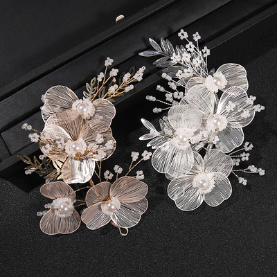 Pearl Hairbands Wwrist Flower Wedding Accessories For Women