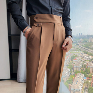 Suit Pants Men's Straight Barrel Naples Handsome High Waist