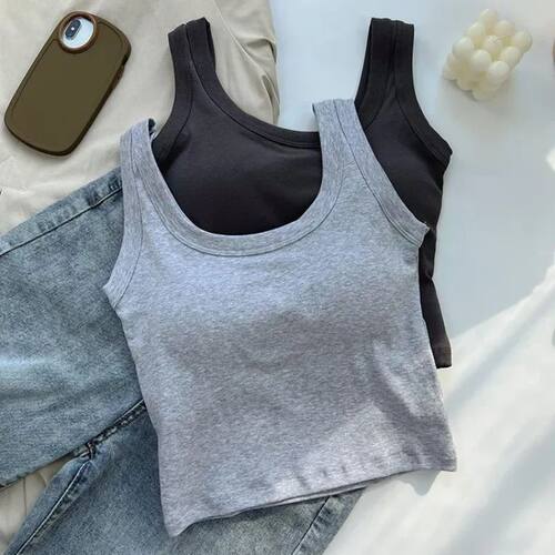 Women's Vest One-Piece No Steel Ring Cotton Chest Pad Wide S