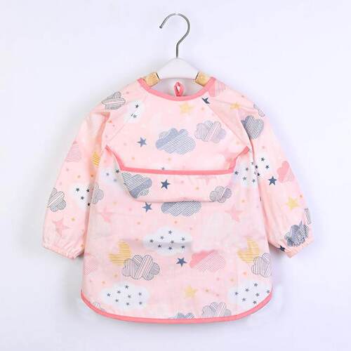 Baby Girls Apron Bibs Toddler Long Sleeve Scarf Waterproof A