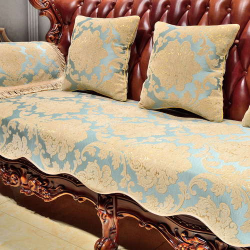 四季通用座垫高档奢华美式欧式123组合皮沙发专用坐垫扶手巾防滑