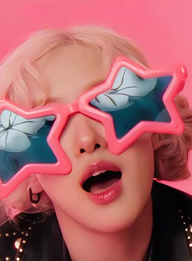 夸张超大五角星眼镜酒吧搞怪墨镜