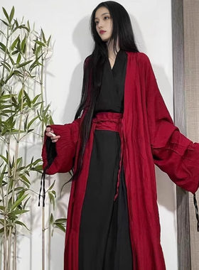 清冷风大袖交领仙侠汉服女套装