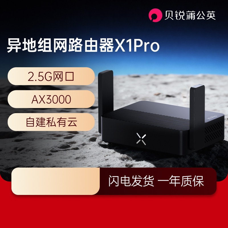 蒲公英AX3000路由器X1Pro异地组网私有云NAS无线2.5