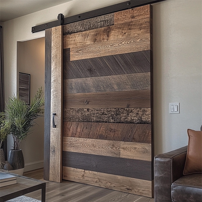 谷仓门推拉门 客厅厨房卫生间隐形吊轨门 订制侘寂风极简谷仓移门