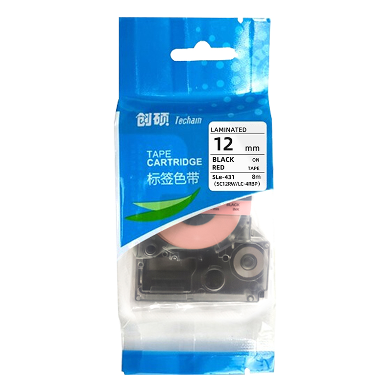 创硕TECHAIN SLe-631标签色带12mm宽可选白/红/绿/蓝/透明/银/黄底黑字1卷（适用LW-C410 700 SR230 530C）