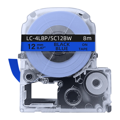 创硕TECHAIN KJM/PTe-531/SC12BW/LC-4LBP标签色带蓝底黑字12mm宽 适用LW-C410 700 SR230 530C