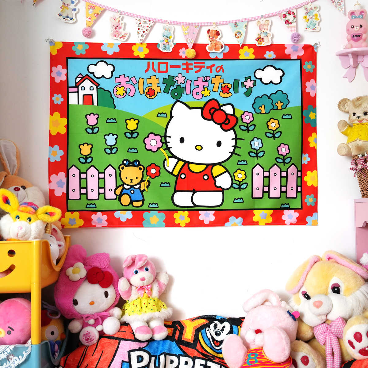 KT猫背景挂布挂毯电视机盖布